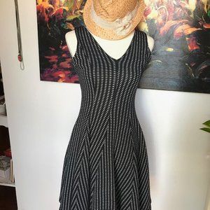 Zara Sleeveless Fit & Flare White/Black DRESS
